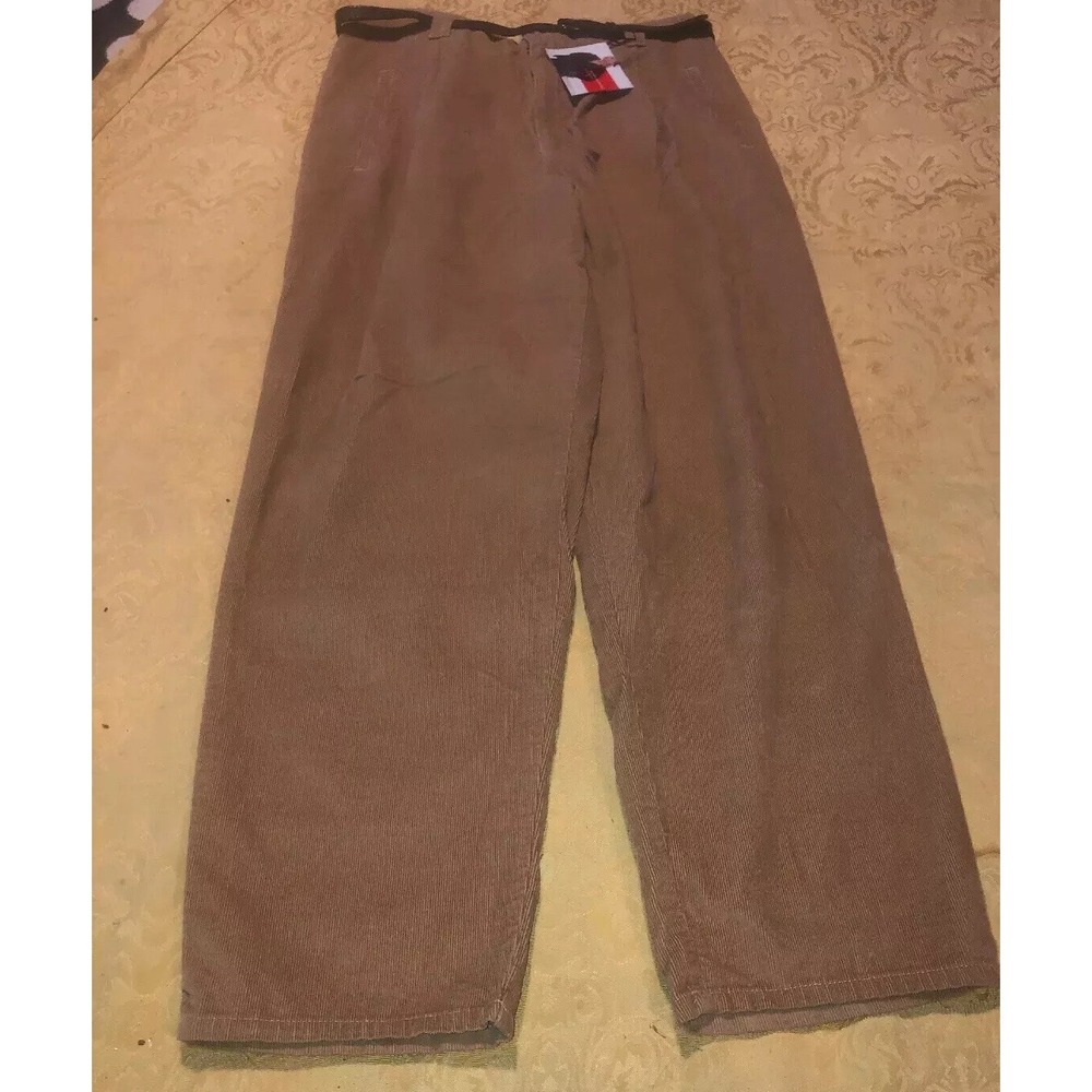 New Gloria Vanderbilt size‎ 18W Plus Pleated Light Brown Pants elastic Zip Belt